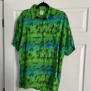 Paradise Palm Green Hawaiian Button-Down Shirt